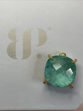 Bomb Party Blue Ice Crystal on Gold Plating Pendant Only